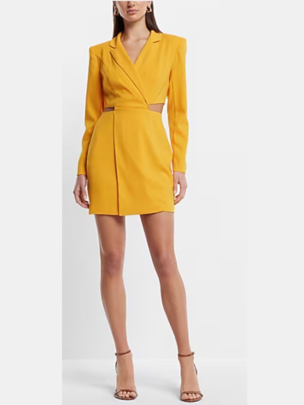 Express Cutout Mini Blazer Dress in Orange Mango: XS
